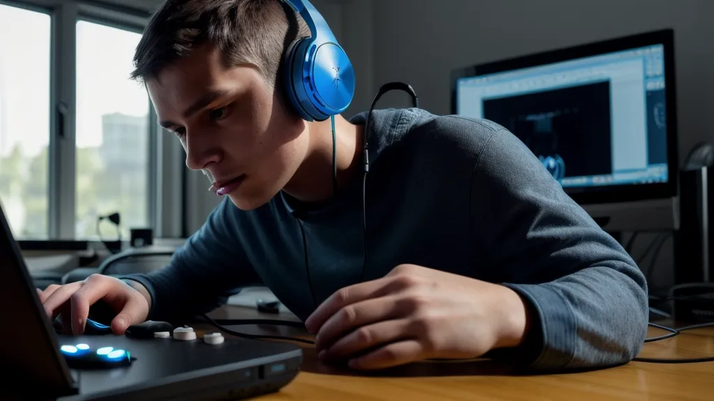 Guitare électrique branchée sur une interface home studio pour enregistrer un riff de guitare rock en production musicale