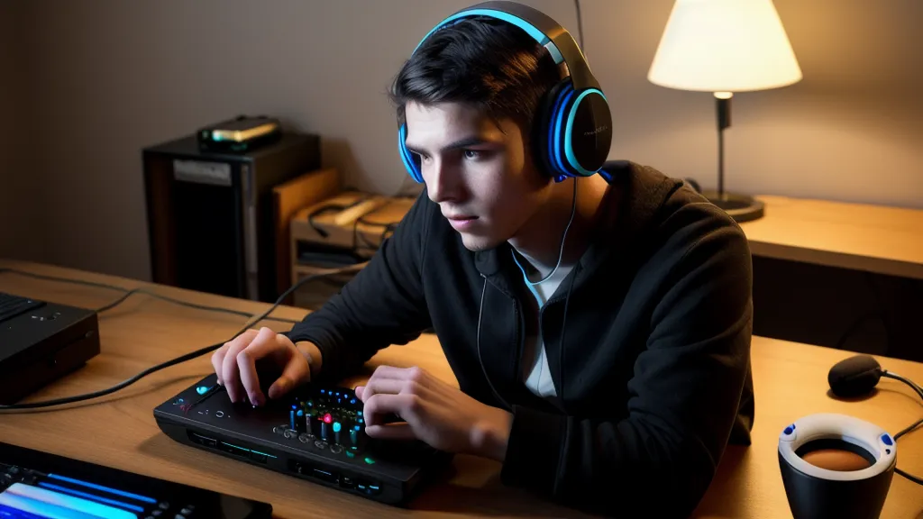 Casque de studio posé sur un bureau, l'essentiel pour un home studio débutant