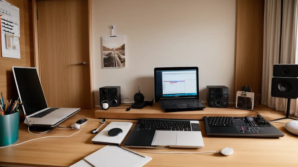 Installation simple d'un home studio dans une petite chambre d'appartement.
