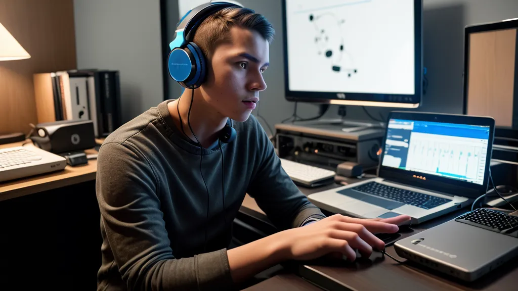 Casque audio et smartphone sur un bureau de beatmaker après une session de mixage